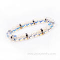 Trendy Nature Opal Beaded Alloy Bracelet Unisex Energy Stone Beaded Bangle